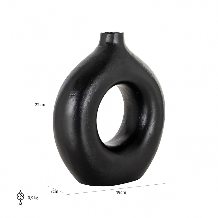 Vază Felice (Negru), Dims: 22.0 x 19.0 x 7.0 cm [4]