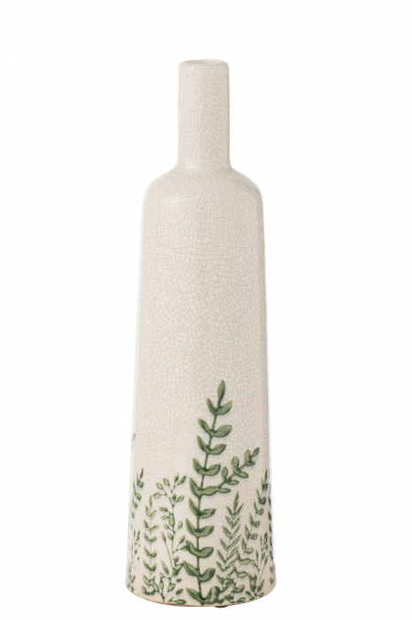 Vază, Ferny, Sticlă/ Gresie, Verde/Alb M, L 11| W 11| H 40 cm [1]