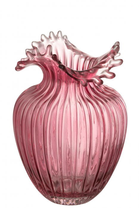 Vază, Flower Lines Sticlă, Dark Rose L, L 19| W 19| H 29 cm [1]