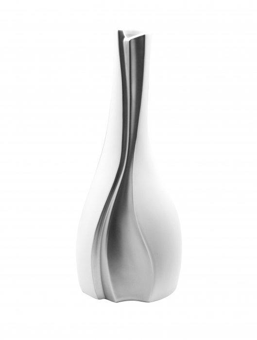 Vaza Gardo, ceramica, argintiu alb, 14x10x33 cm GILDE imagine 2022 by aka-home.ro