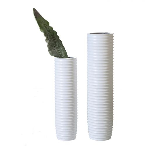 Vaza, GENTLE, Ceramica, Alb mat, 78X20 cm