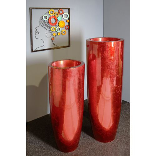 Vaza/Ghiveci Konus, rasina/fibra de sticla, rosu, 115x39 cm [1]