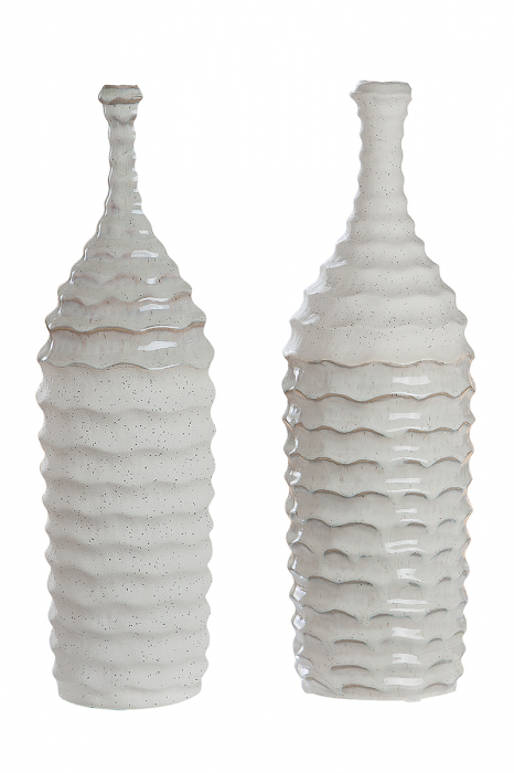 Vaza Granito, ceramica, alb, 14x14x16 cm