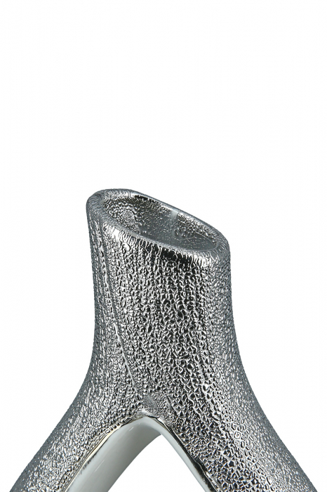 Vaza Heart, Portelan, Argintiu/Alb, 15.3x25.5x6.8 cm [4]
