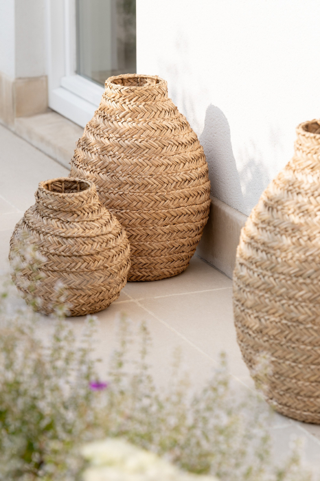 Vază, iarbă de mare împletită, natur S, L 30| W 30| H 30 cm [3]