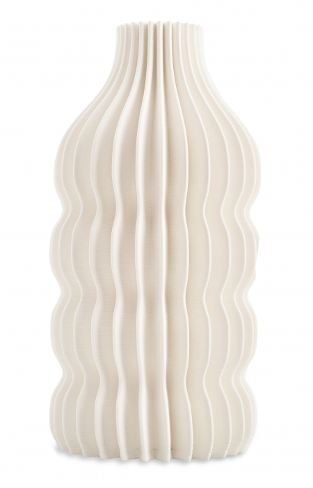 Vaza Ilsa, Ceramica, Bej, 12x12x25 cm