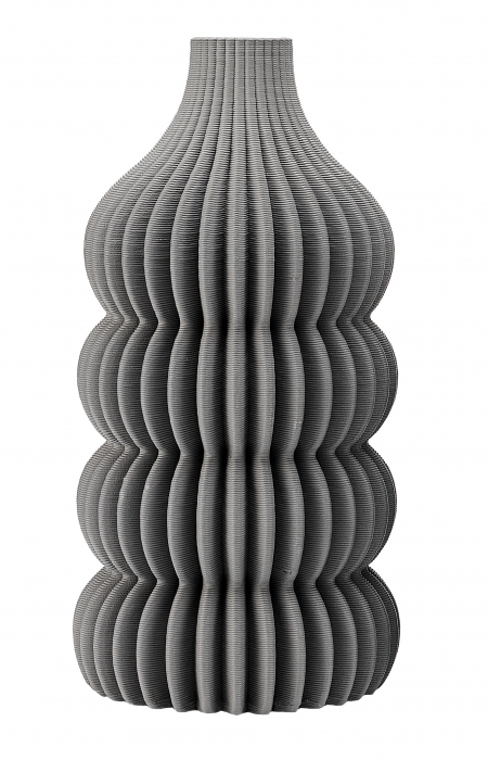 Vaza Ilsa, Ceramica, Gri, 12x12x25 cm