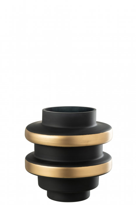 Vază, Kyle Sticlă, Neagra/Auriu, M, L 22| W 22| H 24 cm [1]