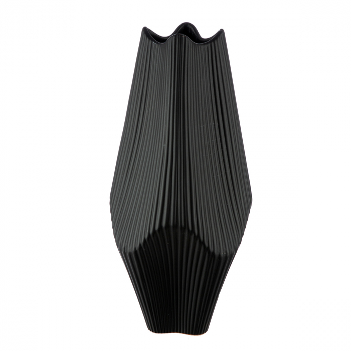 Vaza, Lamele, Ceramica, neagra, PU 1, L. 15 cm, L. 15 cm, H. 30 cm [1]
