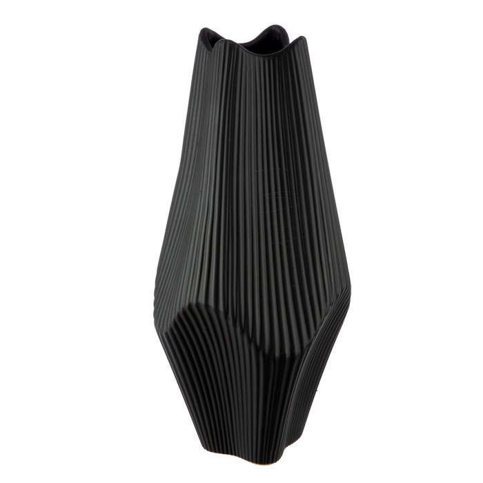 Vaza, Lamele, Ceramica, neagra, PU 1, L. 15 cm, L. 15 cm, H. 30 cm [2]