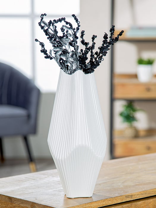 Vaza, Lapci, Ceramica, alba, PU 1, L. 15 cm, L. 15 cm, H. 30 cm [4]