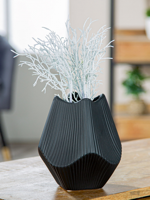 Vaza, Lapci, Ceramica, neagra, PU 2, L. 15 cm, L. 15 cm, H. 18 cm [4]