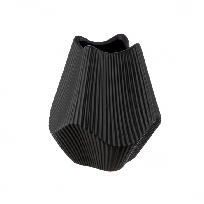 Vaza, Lapci, Ceramica, neagra, PU 2, L. 15 cm, L. 15 cm, H. 18 cm [2]