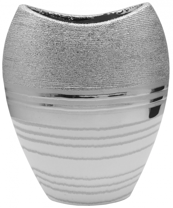 Vaza Lavena, ceramica, gri argintiu, 24×29.5×13.5 cm GILDE imagine 2022 by aka-home.ro