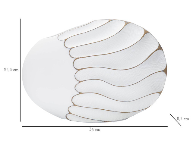 Vaza Lines, Rasina, Alb, 24.5x34x11.5 cm [8]