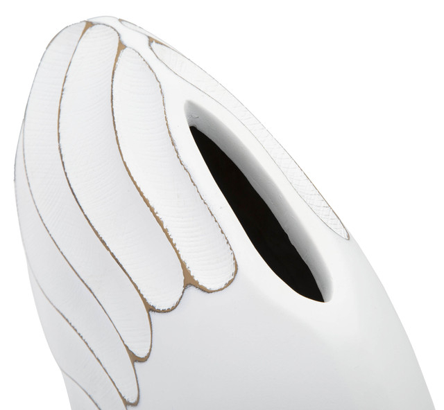 Vaza Lines, Rasina, Alb, 24.5x34x11.5 cm [6]