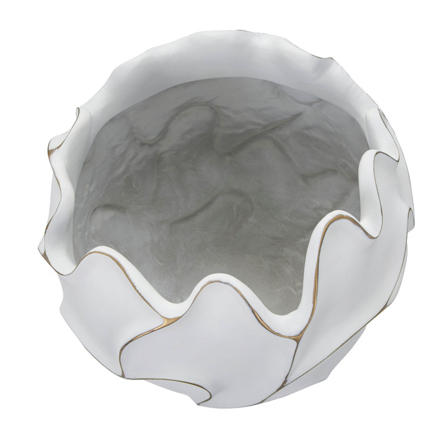 Vaza Lines, Rasina, Alb, 37x44x44 cm [3]