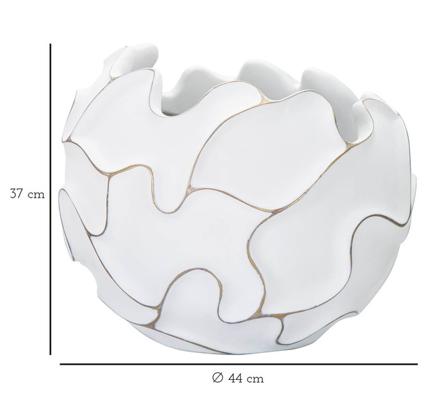 Vaza Lines, Rasina, Alb, 37x44x44 cm [7]