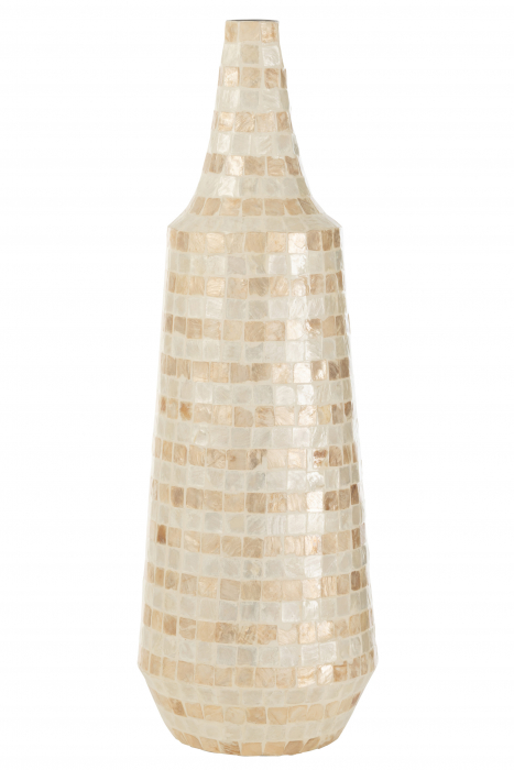 Vaza Long Shells, Rattan Bambus, Bej, 23.5x23.5x70 cm