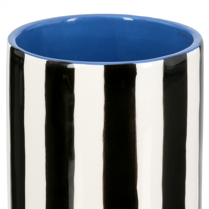 Vaza, Memphis, dungi, Ceramica, negru, alb, PU 8, H. 12,5 cm, D. 10 cm [3]