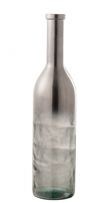 Vaza Metallic, Sticla, Gri, 17x17x75 cm