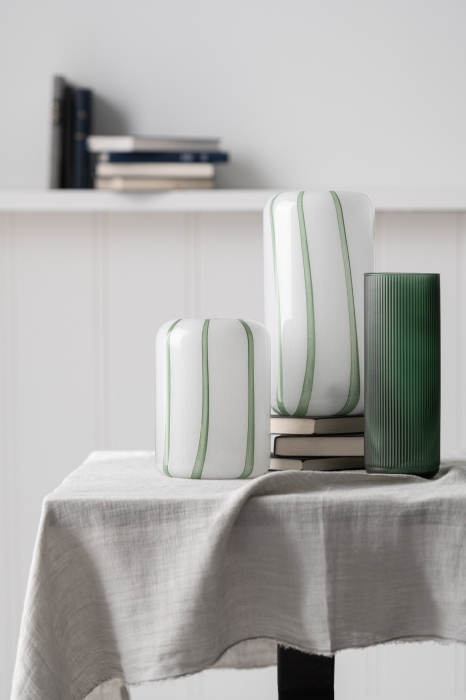 Vază, Mimi Sticlă, Alb/Verde M, L 16| W 16| H 32 cm [3]