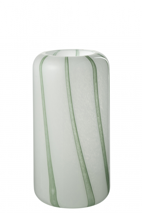 Vază, Mimi Sticlă, Alb/Verde M, L 16| W 16| H 32 cm [1]