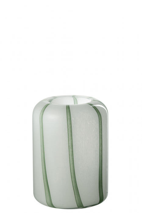 Vază, Mimi Sticlă, Alb/Verde S, L 16| W 16| H 22 cm [1]