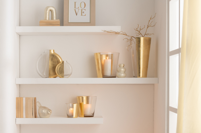 Vază, Moa Sticlă, Transparenta/Auriu,, L 19| W 19| H 35 cm [2]