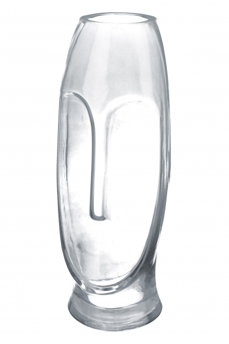 Vaza Moai, Sticla, Gri, 30x11 cm [2]