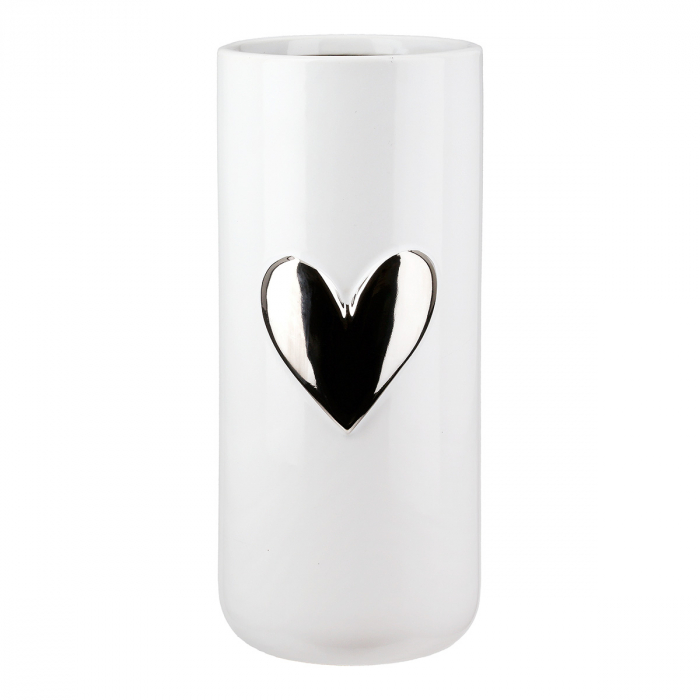Vaza, Modern Heart, Motiv inima, Ceramica, alba, PU 3, H. 22 cm, D. 10 cm [1]