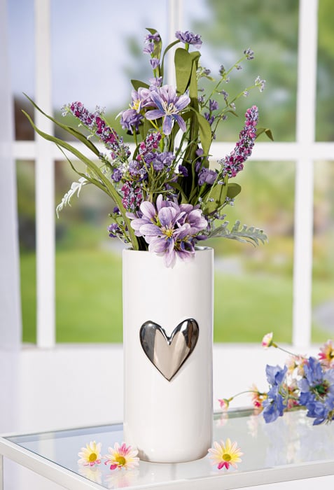 Vaza, Modern Heart, Motiv inima, Ceramica, alba, PU 3, H. 22 cm, D. 10 cm [4]