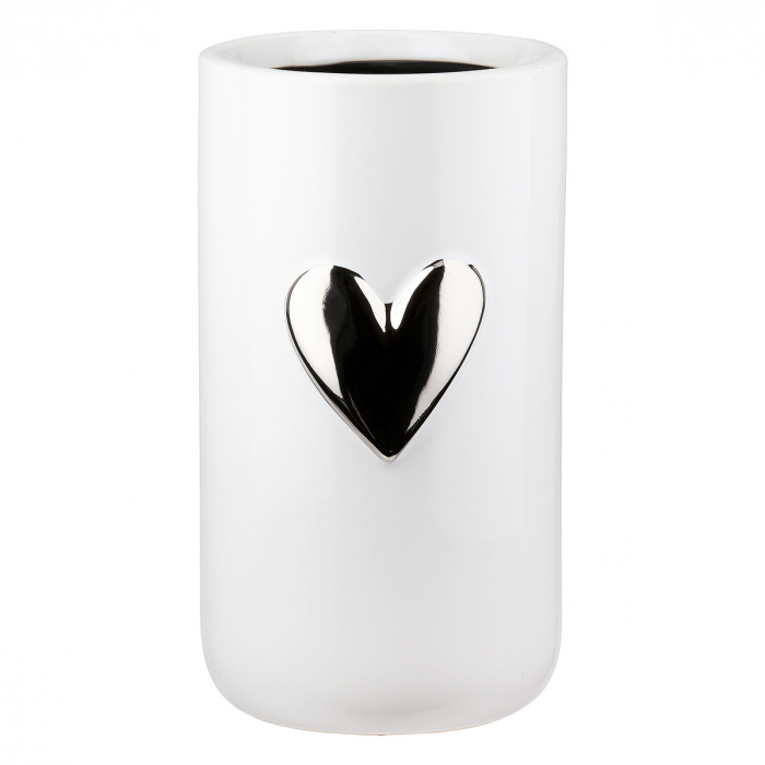 Vaza, Modern Heart, Motiv inima, Ceramica, alba, PU 4, H. 15,5 cm, D. 9 cm [1]