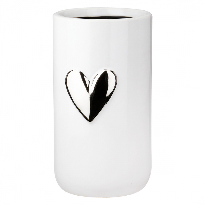 Vaza, Modern Heart, Motiv inima, Ceramica, alba, PU 4, H. 15,5 cm, D. 9 cm [2]
