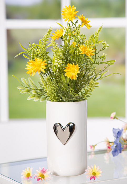 Vaza, Modern Heart, Motiv inima, Ceramica, alba, PU 4, H. 15,5 cm, D. 9 cm [4]