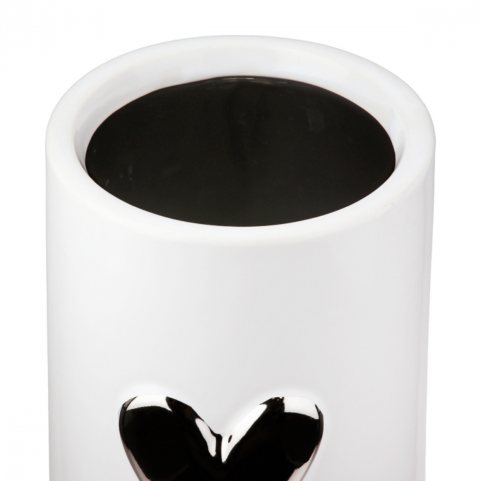 Vaza, Modern Heart, Motiv inima, Ceramica, alba, PU 4, H. 15,5 cm, D. 9 cm [3]