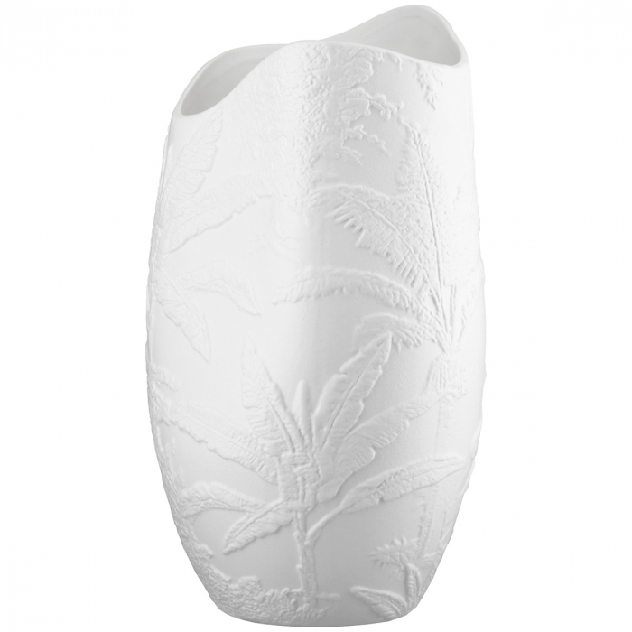Vază, motiv frunze, Porțelan, alb, PU 2, L. 14 cm, L. 15 cm, H 30 cm [2]