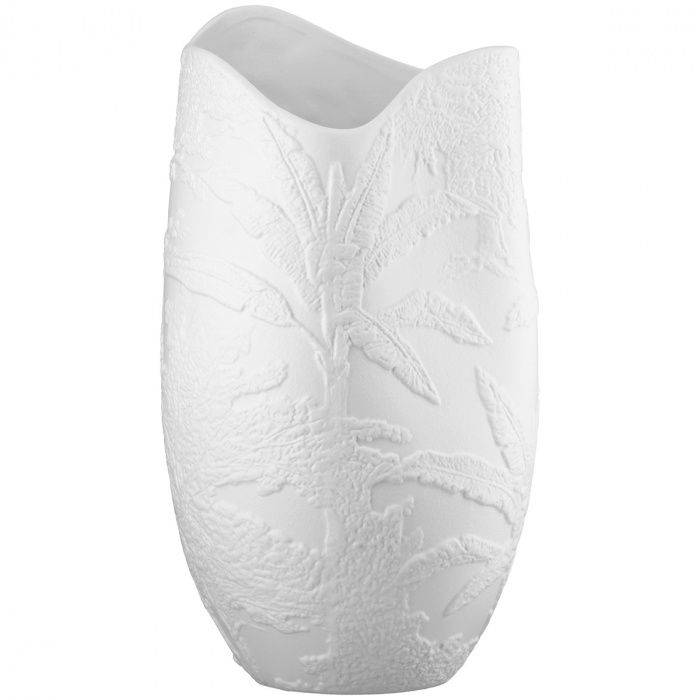 Vază, motiv frunze, Porțelan, alb, PU 2, L. 14 cm, L. 15 cm, H 30 cm [1]