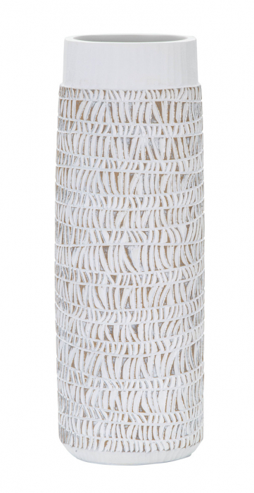 Vaza Nairobi oval, Rasina, Alb, 50x19x12 cm [2]