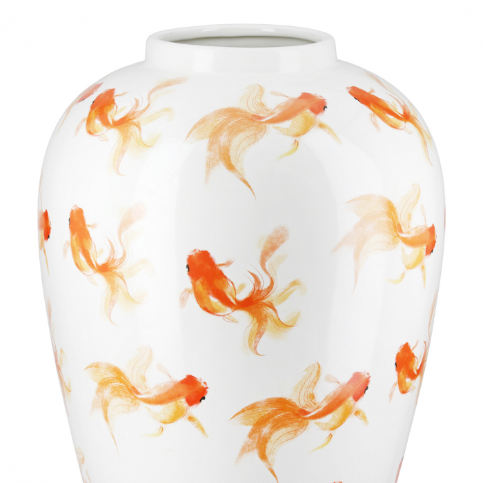 Vaza, Neon, Motiv peste, Ceramica, alba, PU 1, H. 42 cm, D. 28 cm [3]