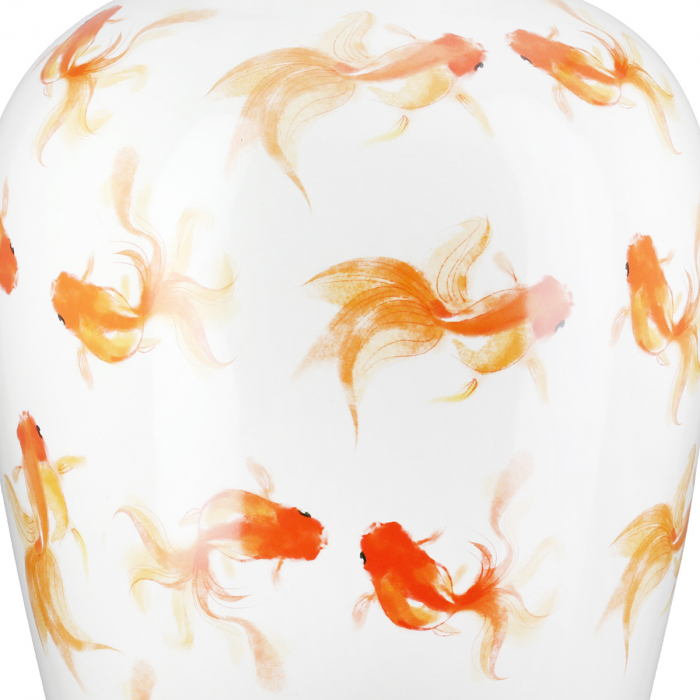Vaza, Neon, Motiv peste, Ceramica, alba, PU 1, H. 42 cm, D. 28 cm [4]