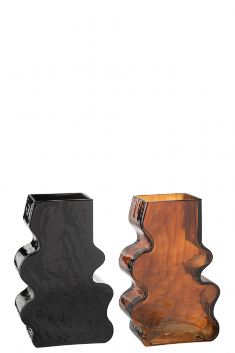 Vază, neregulată din sticlă Camel/Maro închis Sortiment M de 2, L 16| W 8| H 25 cm [1]