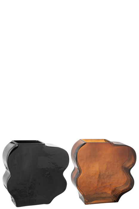 Vază, neregulată din sticlă Camel/Maro închis Sortiment S de 2, L 20| W 8| H 20 cm [1]