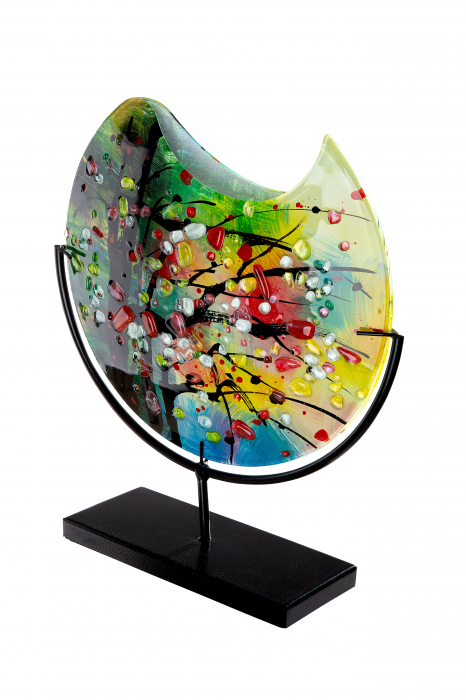 Vaza Nicosia, Sticla, Multicolor, 32x37x9 cm [2]