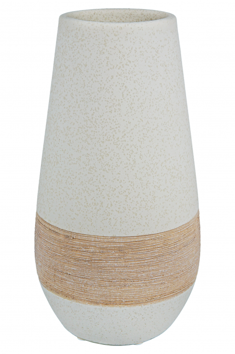 Poza Vaza Olbia, Ceramica, Crem Maro, 25x13 cm