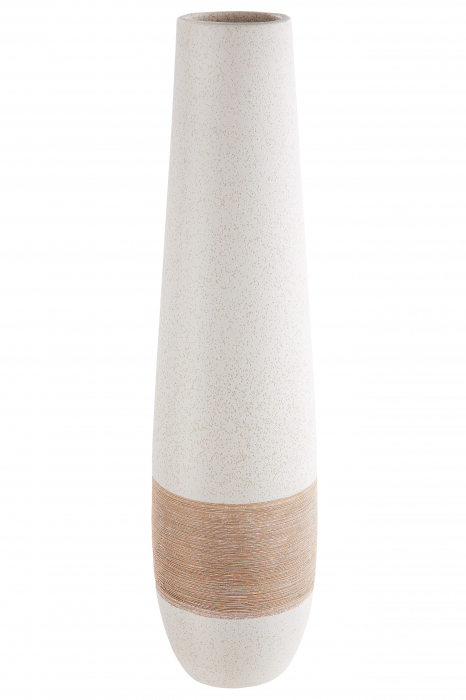 Vaza Olbia, Ceramica, Crem Maro, 46x12 cm