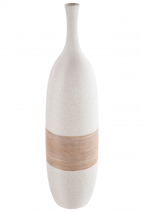 Vaza Olbia, Ceramica, Crem Maro, 50x13.5 cm