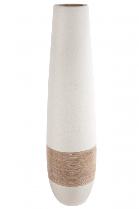 Vaza Olbia, Ceramica, Crem Maro, 66×17 cm GILDE