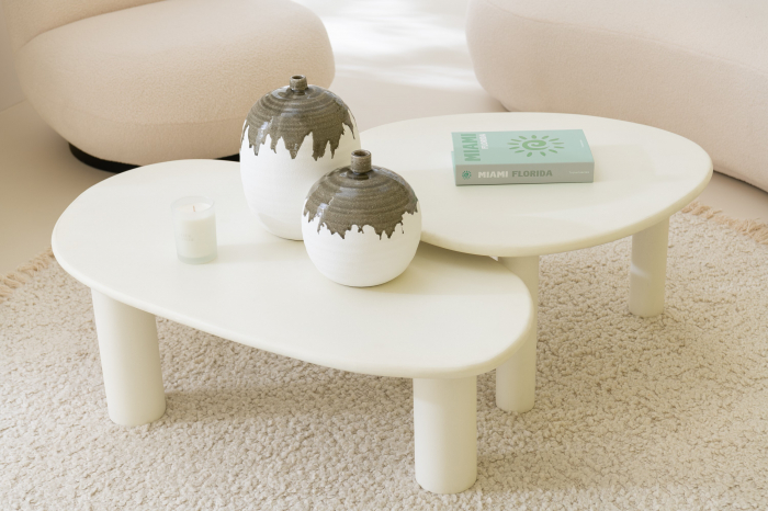 Vază, Olea Sticlă, rotundă, Verde Masline/Alb, L 21.5| W 21.5| H 23.5 cm [2]