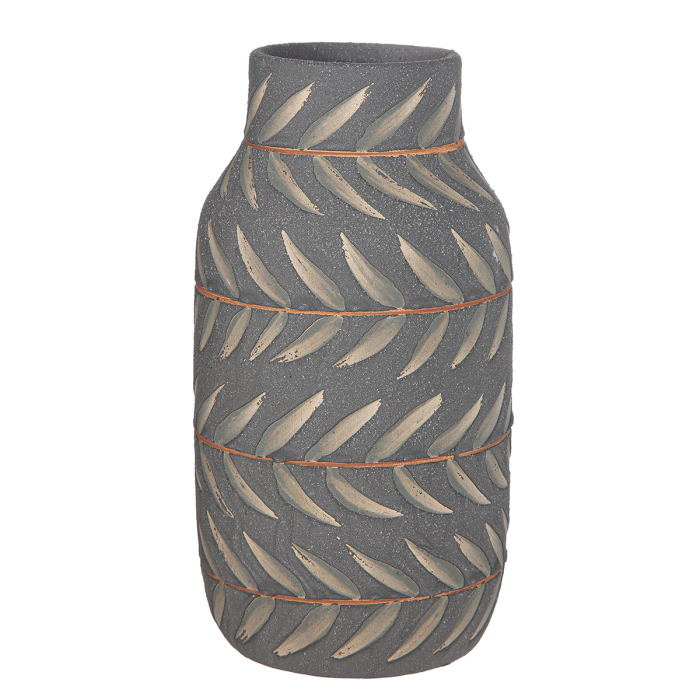 Vaza, „Oliva”, ceramica, verde, negru, PU 4, H 20 cm, A. 10 cm [1]
